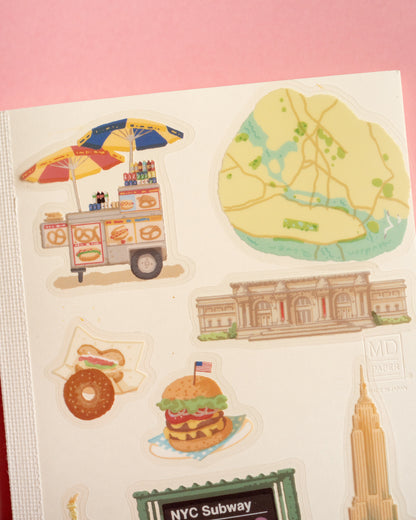 City Walk New York Stickers - Clear Seal BGM
