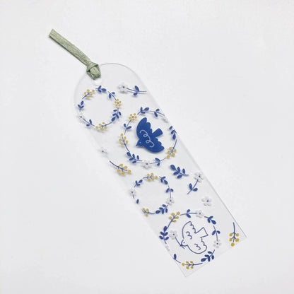 Marque-page transparent Blue Birds Hontowatashi Furukawa Paper