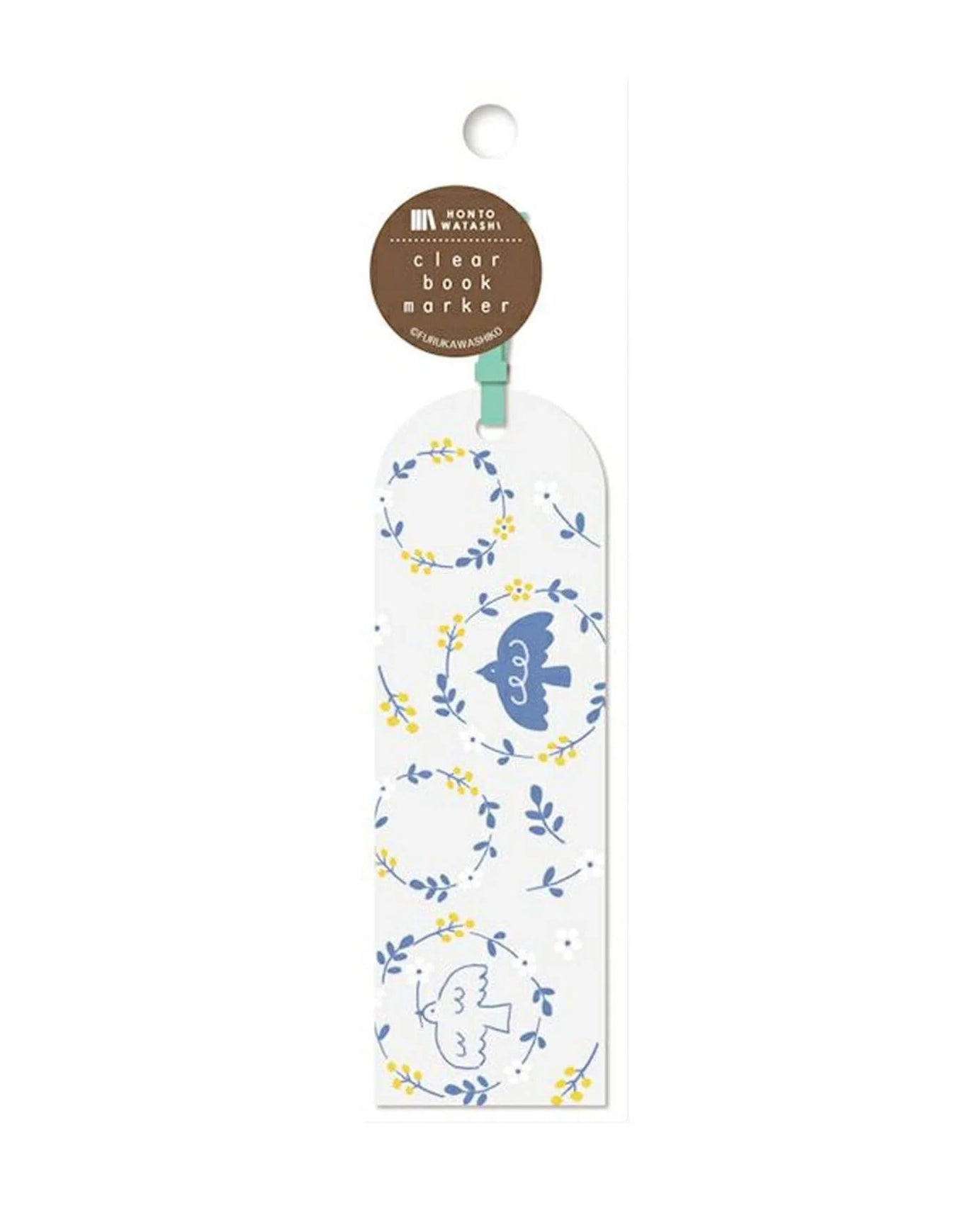 Marque-page transparent Blue Birds Hontowatashi Furukawa Paper