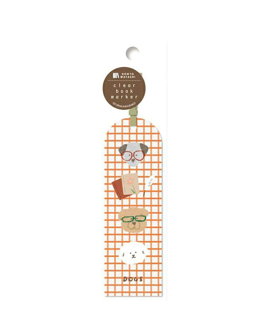 Transparent bookmark Book and Dog Hontowatashi Furukawa Paper