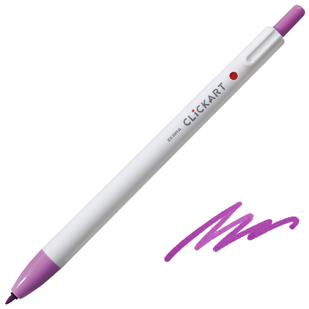 Zebra ClickArt Retractable Felt Tip Pen 0.6 mm – Colour of your choice
