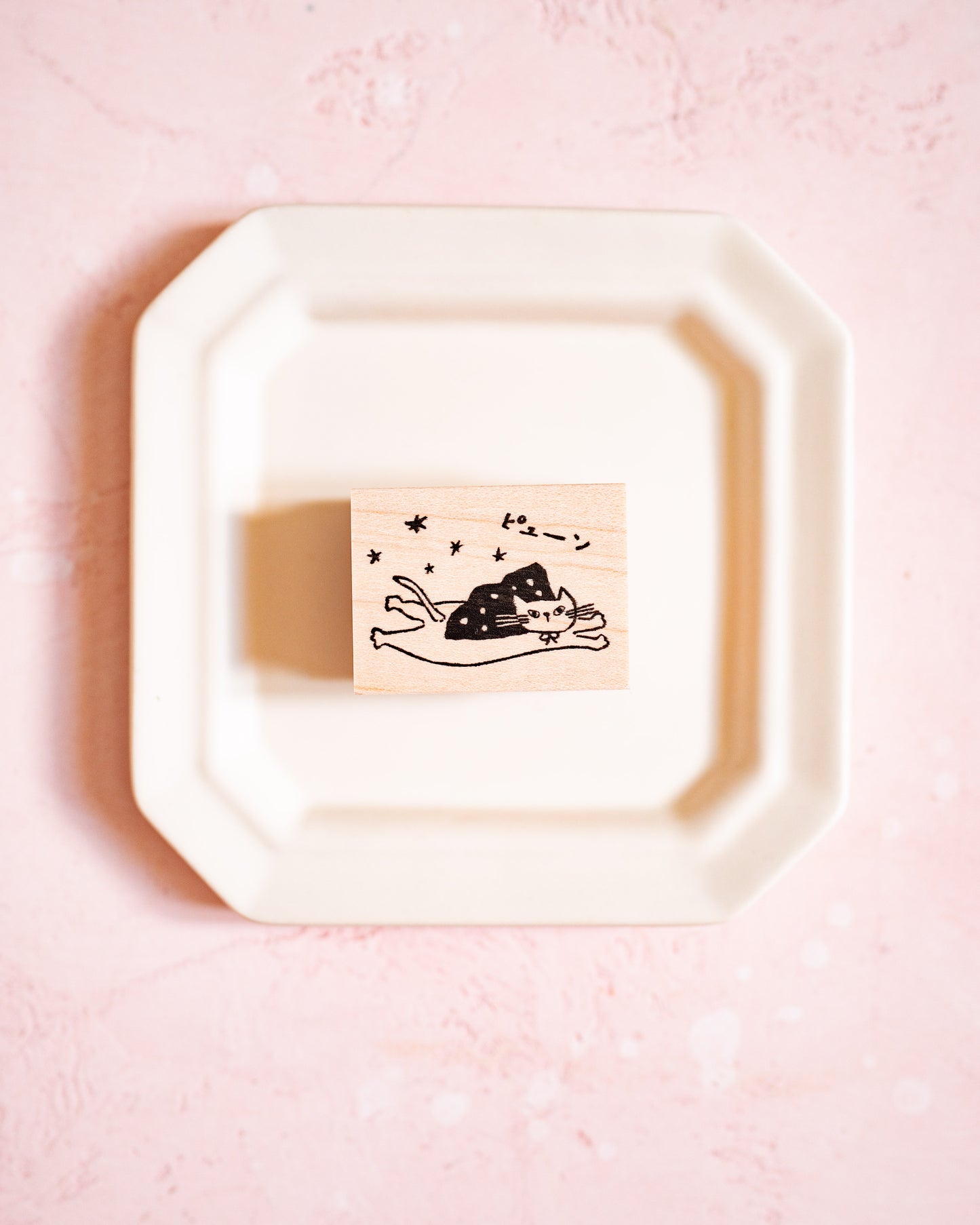 Cat Stamp Flying Hankodori