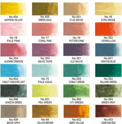 Kuretake Gansai Tamebi Art Nouveau Watercolor Paint 24 Colors