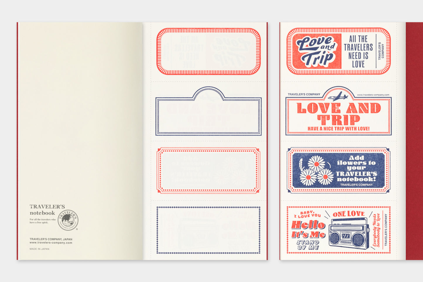 Traveler's Company Notebook Regular Love and Trip - Edition Limitée