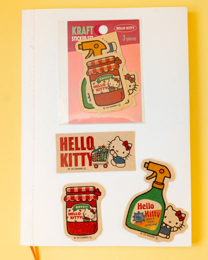 Hello Kitty Retro Style Kraft Paper Stickers
