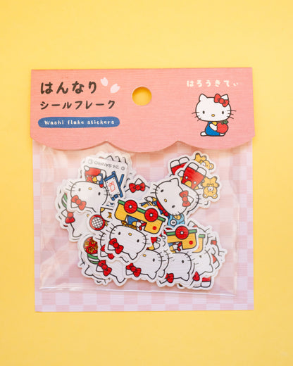 Stickers Flakes Hello Kitty Papier washi & dorure