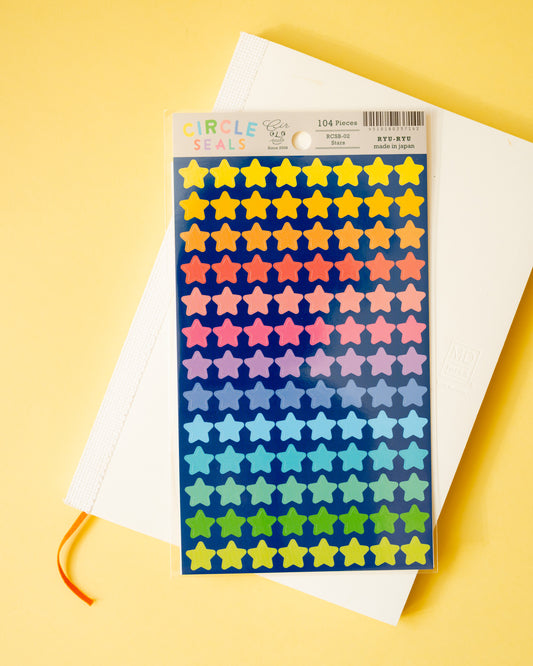Multicolored Star Circle Seals Stickers