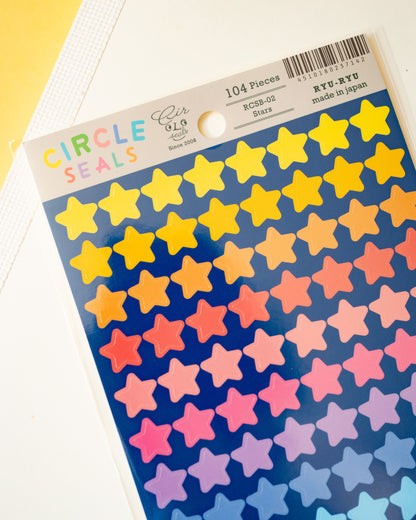 Stickers Etoiles Multicolores Circle Seals