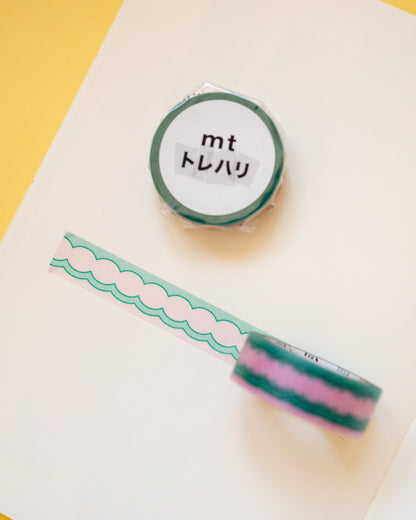 Masking Tape Ellipses Pink and Green Trehari Series