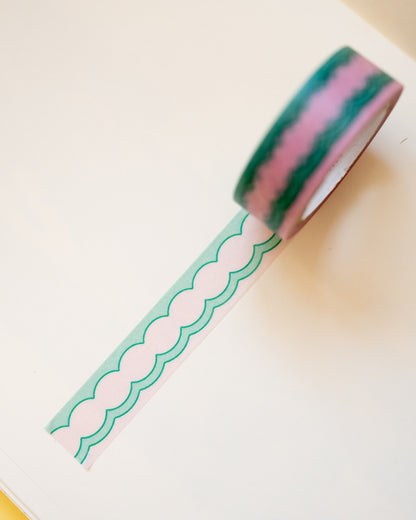 Masking Tape Ellipses Pink and Green Trehari Series