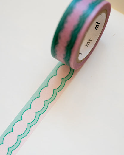 Masking Tape Ellipses Pink and Green Trehari Series