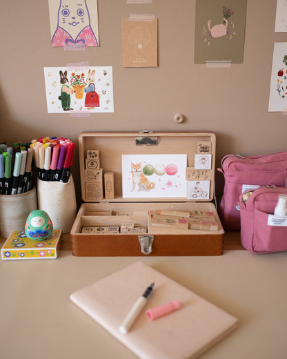 Boîte pour Organiser votre Papeterie Toga Wood Classiky Desk Tools Box