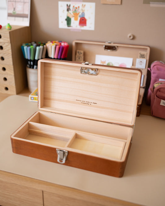 Boîte pour Organiser votre Papeterie Toga Wood Classiky Desk Tools Box