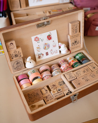 Boîte pour Organiser votre Papeterie Toga Wood Classiky Desk Tools Box