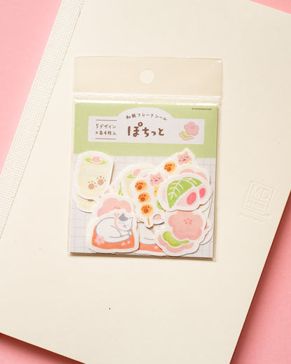 Stickers Flocons en Washi Chien Chat et Douceurs Japonaises
