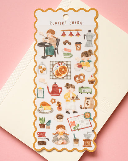 Stickers Routine Charm Café