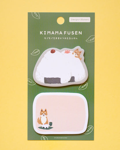 Notes Autocollantes Shiba et Onigiri