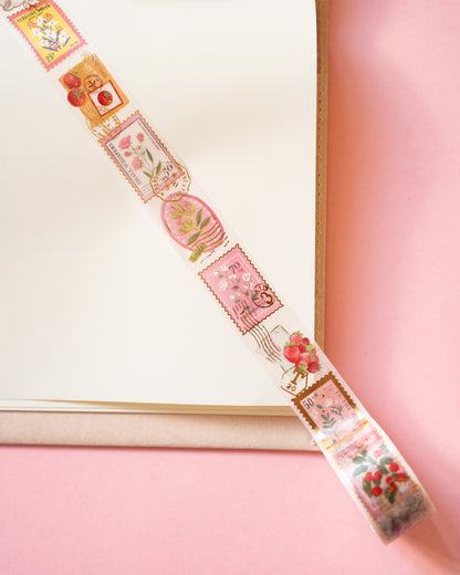 Masking Tape Stamps Pink Plants