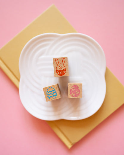 Tampons Lapin et Oeufs de Pâques Akane (3 tampons)