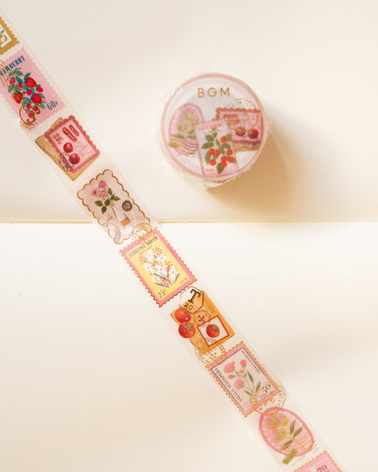 Masking Tape Stamps Pink Plants