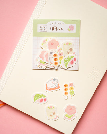 Stickers Flocons en Washi Chien Chat et Douceurs Japonaises
