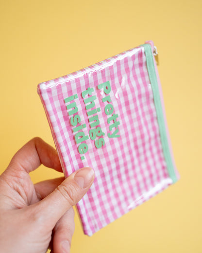 Mini Pink and Green Vichy Pouch