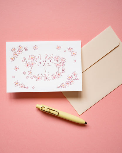 Rabbits and Sakura Pop-Up Card
