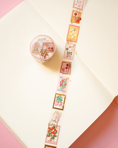 Masking Tape Stamps Pink Plants