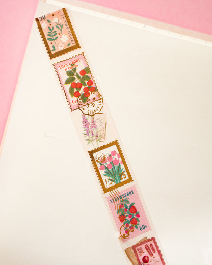 Masking Tape Stamps Pink Plants