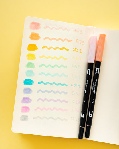 Set of 12 Double Tip Pastel Markers Tombow Dual Brush Pen ABT