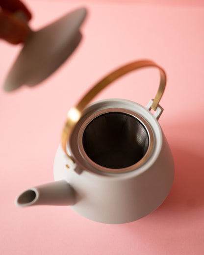 Japanese Ceramic Teapot Shinzan Gama Yamatsu Frustum