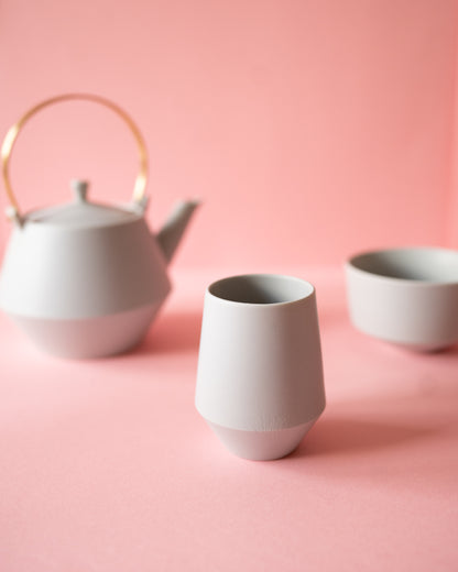 Japanese Ceramic Cup Shinzan Gama Yamatsu Frustum