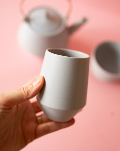 Japanese Ceramic Cup Shinzan Gama Yamatsu Frustum