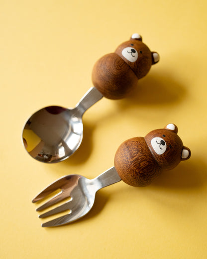 Set de Fourchette et Cuillère pour Enfant Grapport Plumpy Kids ( Lapins ou Ours)