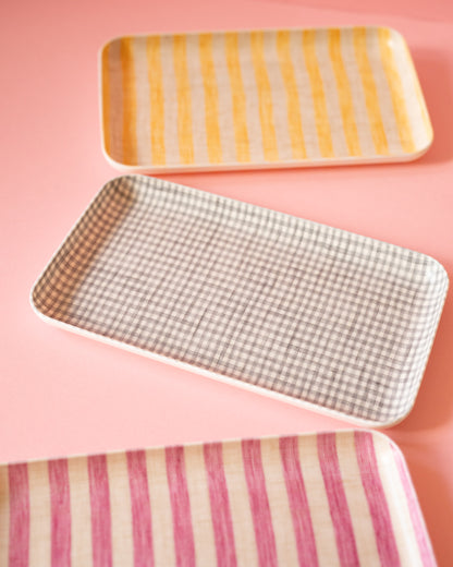 Plateaux en lin taille S Fog Linen Work (3 motifs au choix)