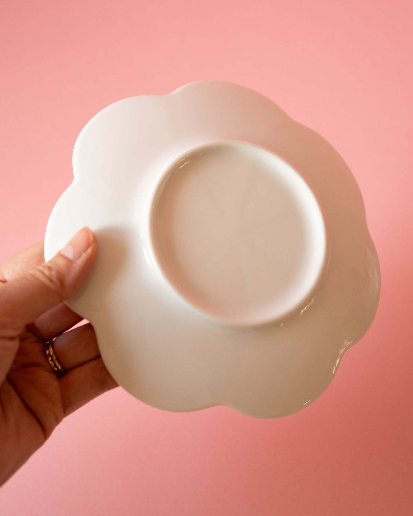 Assiette Rose Trèmière Porcelaine d'Oda (3 tailles au choix)