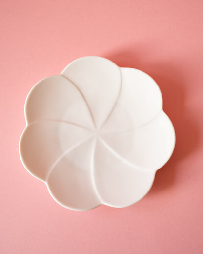 Assiette Rose Trèmière Porcelaine d'Oda (3 tailles au choix)
