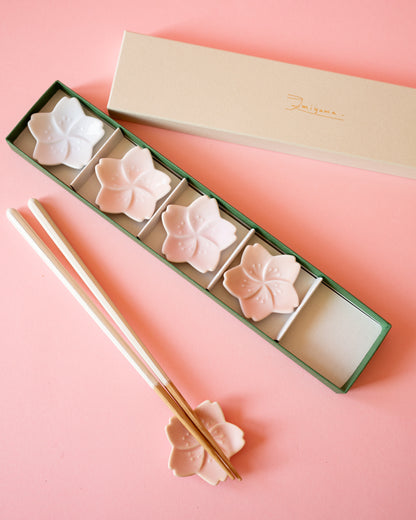 Set of 5 Sakura Miyama Chopstick Rests