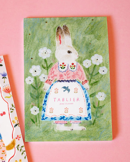 Bloc de 10 Cartes Postales Lapins et Chats en Tablier Aiko Fukawa
