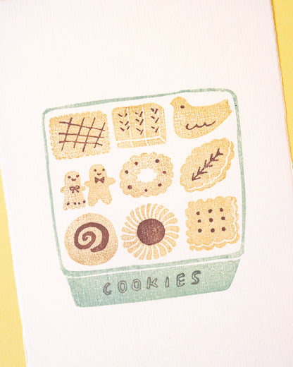 Carte Tamponnée Cookies Vert Hankodori