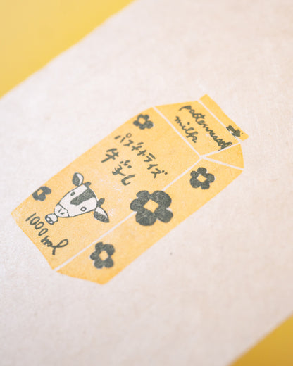 Carte tamponnée Milk Jaune Hankodori