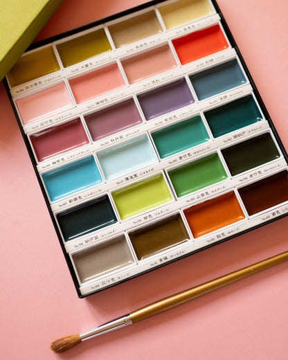 Kuretake Gansai Tamebi Art Nouveau Watercolor Paint 24 Colors