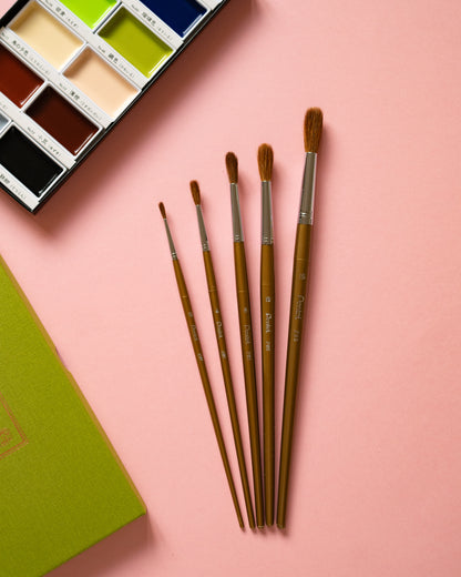 Pinceaux Premium Ronds Pentel 5 tailles au choix