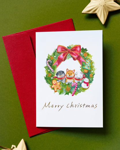 Shiba Dog Pop-up Christmas Card