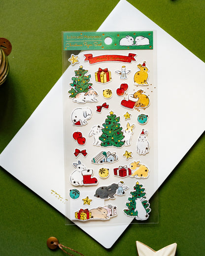 Stickers de Noël Lapins et Sapins