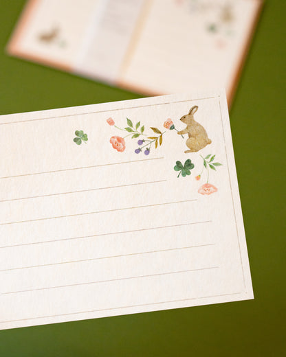 Michikusa Rabbits and Petals Stationery Set