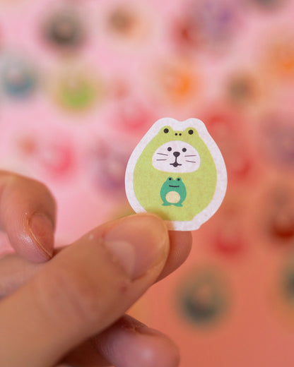 Daruma Lucky Cat Stickers