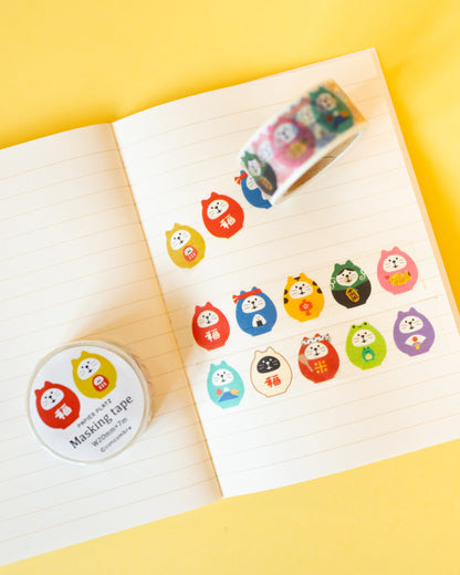 Daruma Lucky Cats Masking Tape