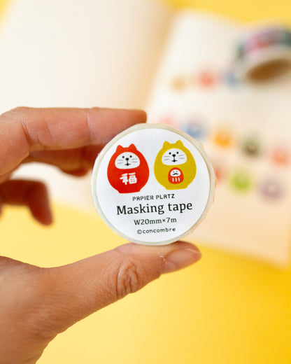 Daruma Lucky Cats Masking Tape