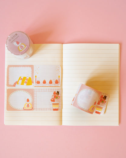 Bunny and Strawberry Cake Sticky Note Roll